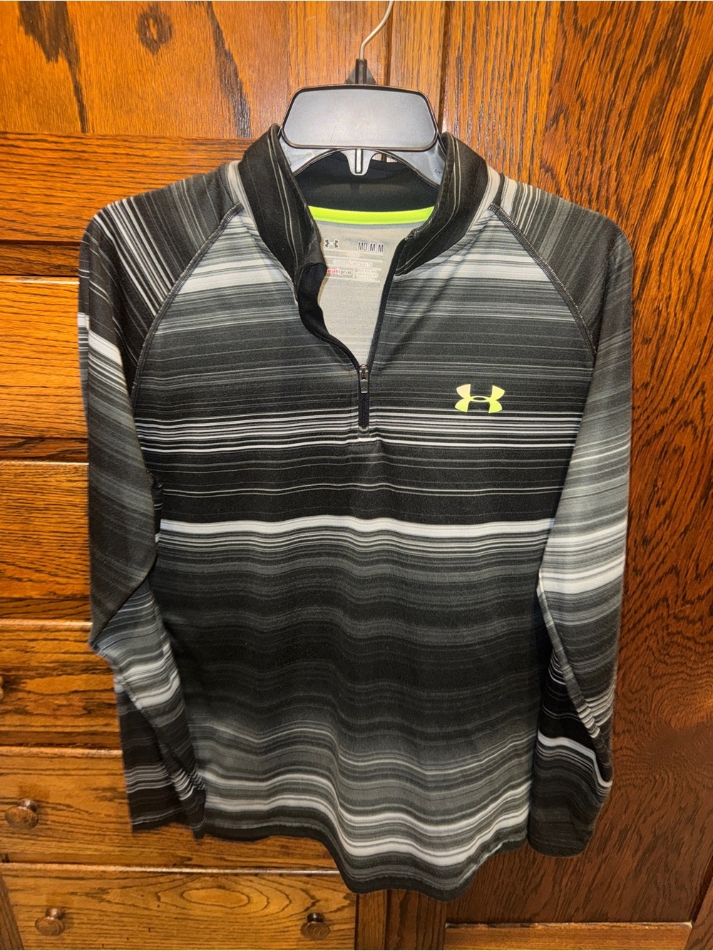Under Armour Black, Gray & Neon Pullover Quarter-Zip